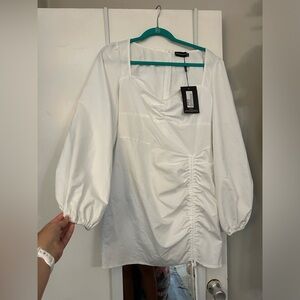 Pretty little thing white cinched dress